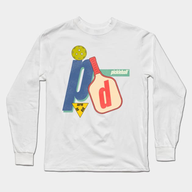 Pickleball 90s Style Graphic Long Sleeve T-Shirt by darklordpug